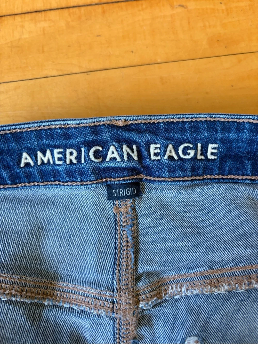 American Eagle Outfitters Blue Frayed-Hem Jeans